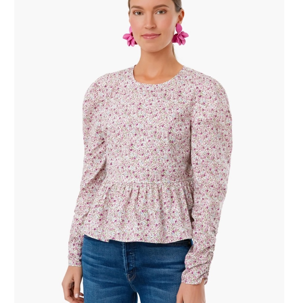 Pink floral long sleeve top